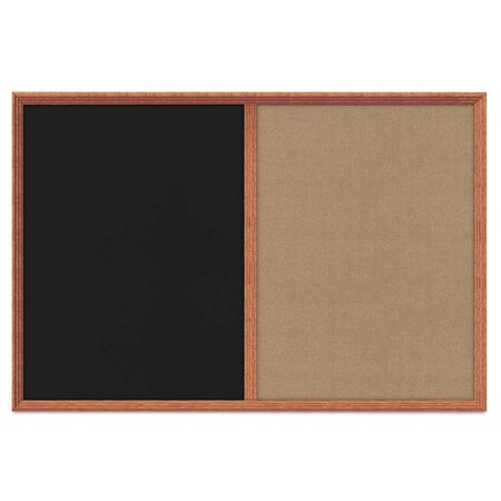 United Visual Products Enclosed Corkboard, 1 Door, 60"x36", 4" Fra UV3424-BRONZE-COBACC